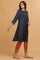 Dark Blue Modal Satin Sequin kurta