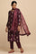 Dark Purple Cotton Silk Jacquard kurta