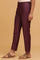 Purple Solid Slim Pants