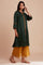 Dark Green Modal Satin Embroidered kurta