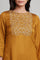 Dark Yellow Modal Satin Solid kurta