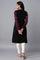 Jet Black and Purple Mock Layer Winter kurta