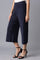 Dark Blue Pleated Parallel Pants