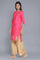 Hot Pink kurta with Floral Gold Foil Print