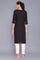 Black Yarn-Dyed Round Neck kurta