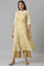 Beige Floral Printed A-line Kurta