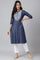 Blue Embroidered Denim Kurta