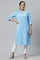 Blue Cotton Dobby Ethnic kurta