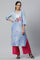 Blue Floral Print Ethnic kurta