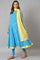 Blue Embellished Dress With Tights And Dupatta