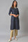 Dark Blue Embellished Festive kurta