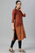 Red Pintuck Colour Block kurta