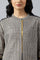Biege And Black Panelled kurta With Mustard Stich Line