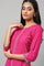 Dark Pink Embroidered A-Line kurta