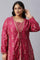 Dark Pink Plus Size Glitter Dress With Short Jacket