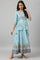 Light Blue Attached Dress With Embroidery