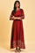 Maroon Embroidered Festive Gown