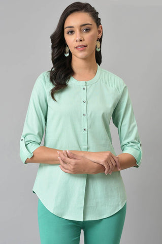 Mist Green Western Top