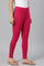 Berry Pink Solid Knitted Women Tights