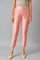 Peach Pink Solid Slim Pants