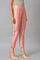 Peach Pink Solid Slim Pants