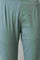 Aqua Blue Cotton Blend Slim Pants