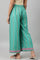 Green Rayon Printed Parallel Pants