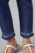 Indigo Blue Cotton Blend Slim Pants