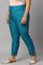 Teal Embroidered Plus Size Slim Pants