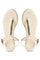 W Embroidered Ecru Almond Toe Flat