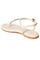 W Embroidered Ecru Almond Toe Flat