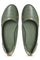 W Embroidered Green Round Toe Flat