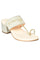 W Embroidered Sky Blue Almond Toe Block Heel