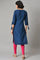 Blue Printed kurta With Pink Tights