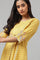 Yellow Glitter Printed Mock Layer kurta With Straight Pants