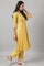 Yellow Glitter Printed Mock Layer kurta With Straight Pants