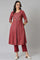 Maroon Mock Layer Festive kurta With Straight Pants