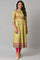 Light Green Karnataka Silk kurta With Dark Pink Tights