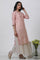 Pink Mukaish Kurta And Mesh Skirt Set