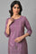 Purple Silver Mukaish Festive kurta With Parallel Pants