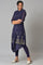 Grape Purple Cowled Hemline kurta With Tights