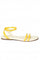 Aurelia Textured Yellow Almond Toe Flat