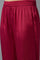 Dark Pink Solid Slim Pants in Straight Silhouette