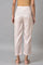 Pink Solid Slim Pants In Straight Silhouette