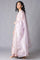 Pink Tiered Round Neck Dress With Organza Dupatta