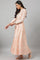 Light Pink Placement Print Flared Dress