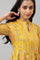 Mustard Yellow Kalidar Printed Dress