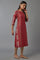 Deep Red Printed kurta