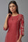 Deep Red Printed kurta