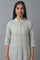 Moonbeam Grey Button Down kurta